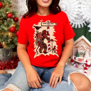 Krampus Is On His Way to Someone&#39;s House Customized Name On Sign Post Funny Krampus Customised Christmas Gift Short-Sleeve Unisex T-Shirt