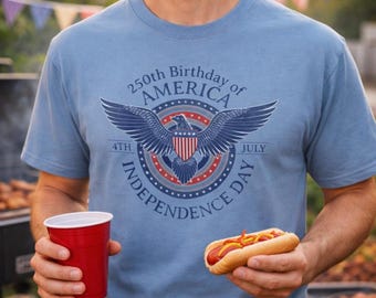 アメリカ建国250周年記念Tシャツ 2026年7月4日 独立記念日 シャツ 愛国的な鷲の紋章 グラフィック コンフォートカラー