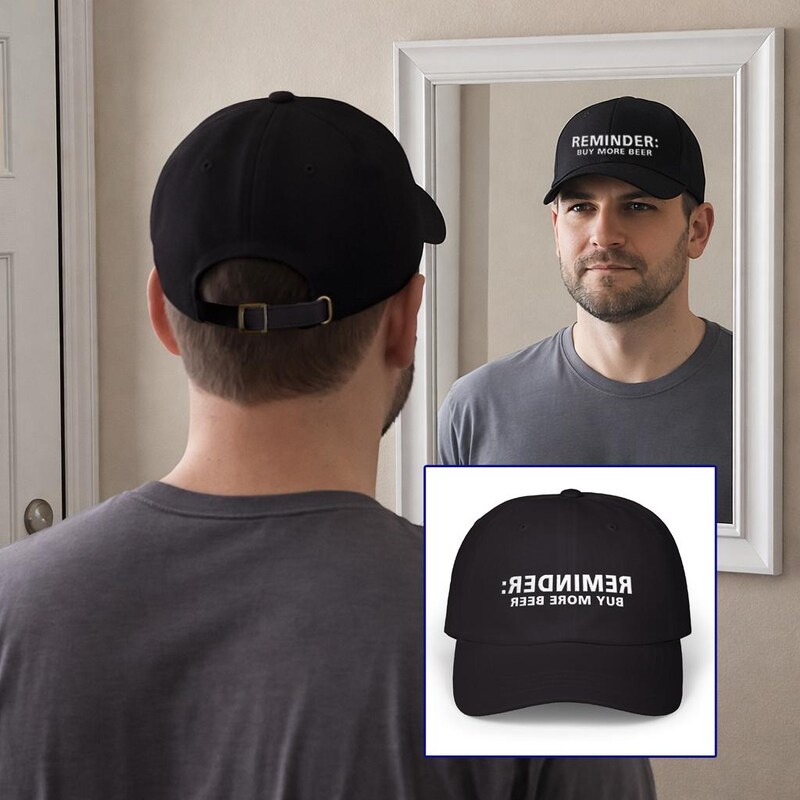 Backwards Text Hat - Etsy
