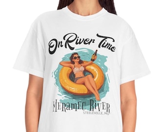 On River Time T-shirt Meramec River Float Trip Shirt Retro River Tubing Tee Missouri Summer Float Vacation Gift for Her Steeleville Shirt