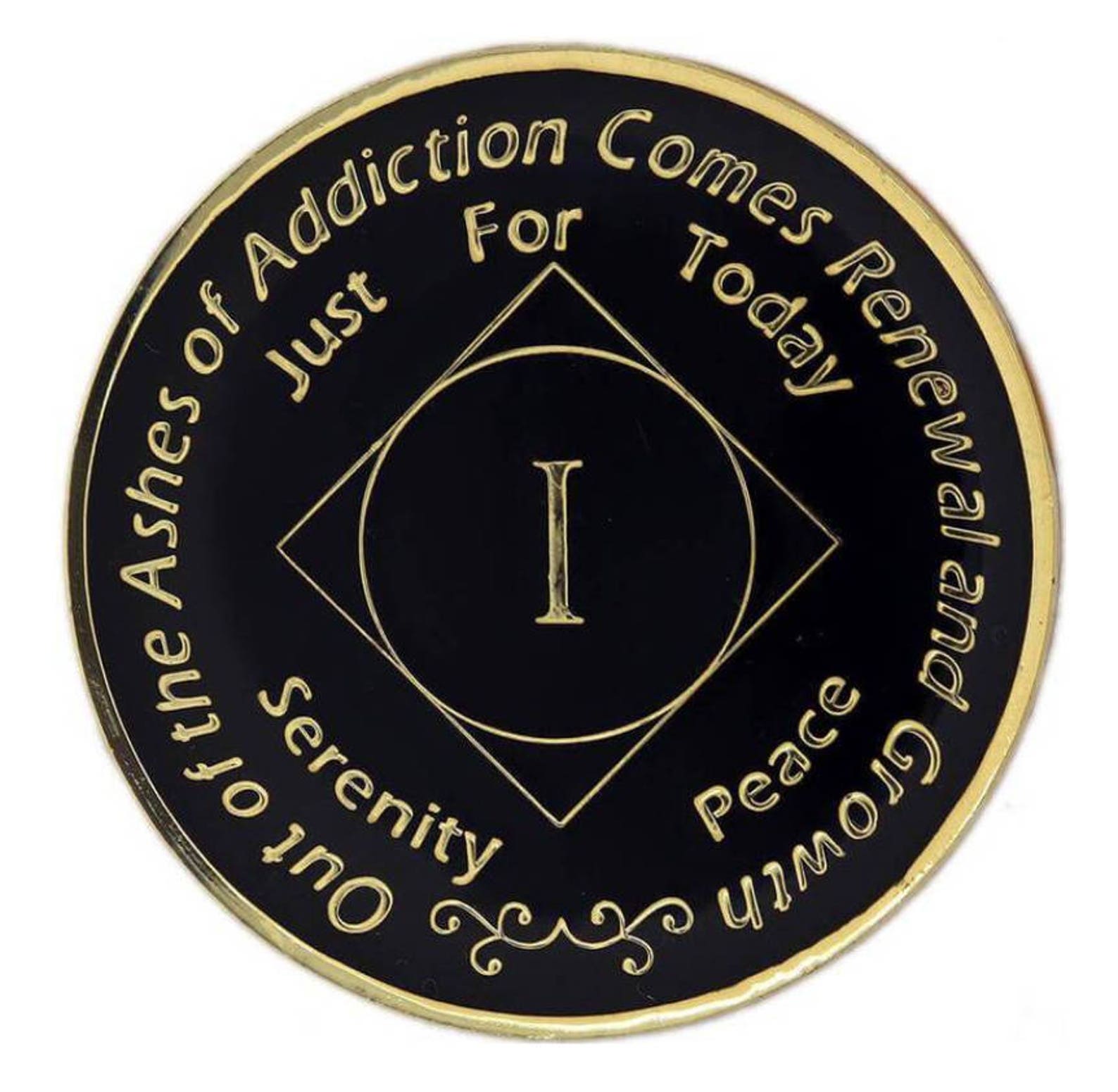 Narcotics Anonymous Black Medallion Etsy