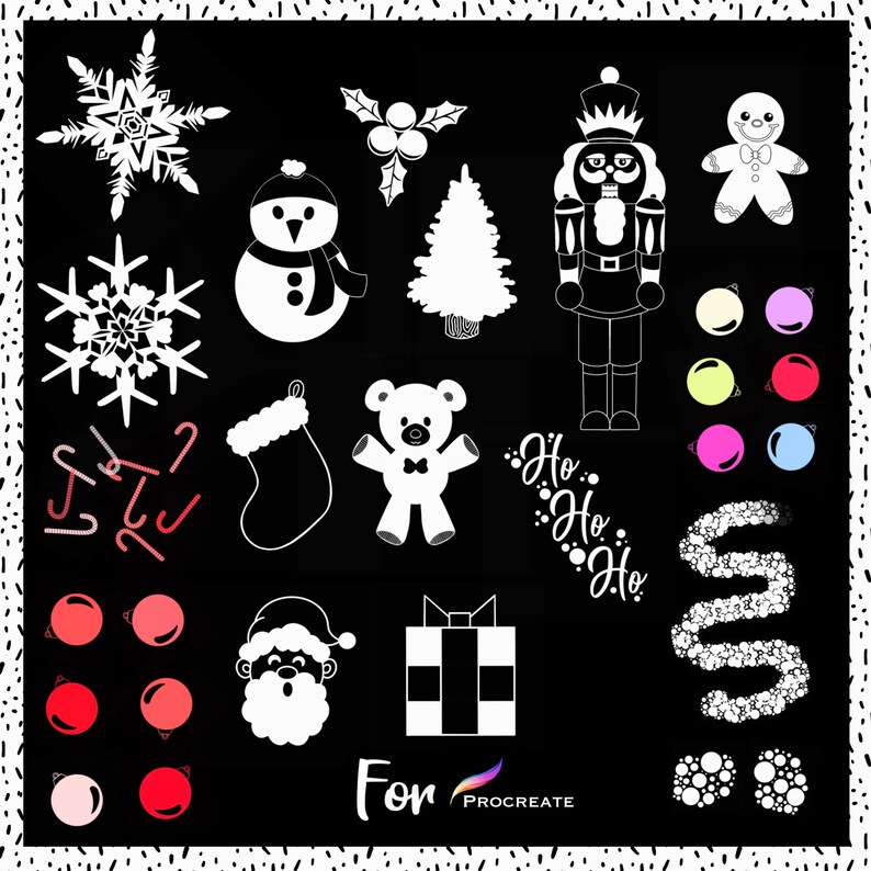 Christmas Procreate Stamp and Brush Bundle Procreate Stamps | Etsy
