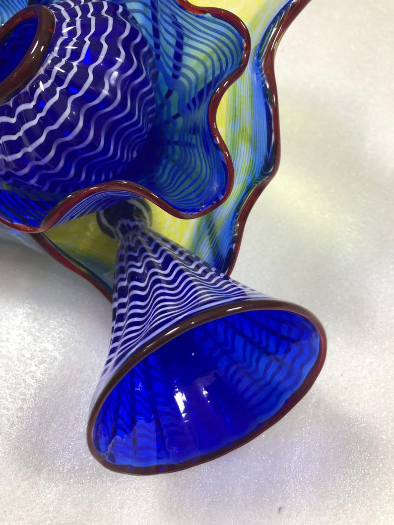 Table Wedding Decor Blue Handmade Murano Glass Bowl Home Art Glass ...