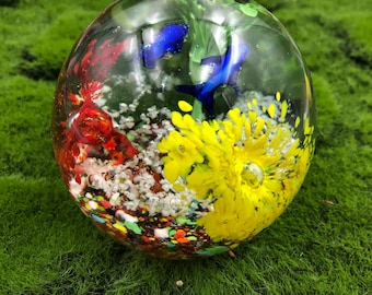 Murano Paperweight/ Mid Century Modern Art Glass Paperweight/ Vintage Colorful Glass Paperweight/ Shelf or Table Decor/Sea Paperweight