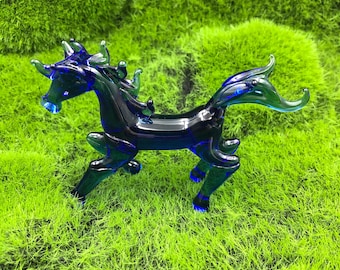 ガラスの馬、ガラスの馬の置物、ガラスの馬の飾り、跳ね馬の置物