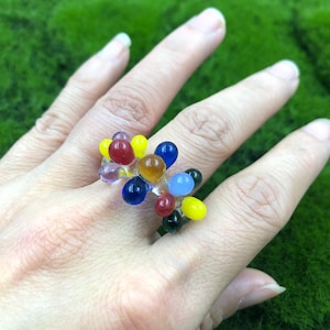 Colorful Glass Ring,Minimalist Blown Glass Ring, Borosilicate Jewelry,Handmade Gift,Murano Glass Ring,Holiday Gifts