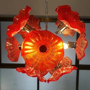 Ceiling lamp flower / hanging lamp in flower shape / modern style ceiling light / pendant light/red chandelier/murano glass chandelier