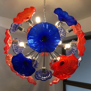 Huge Murano Glass Chandelier/Murano Flower Chandelier/Bouquet Light Fixture/Murano Ceiling Light/Suspension Lamp