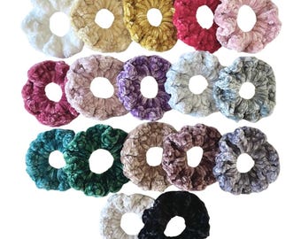 Ręcznie robiona aksamitna gumka do włosów, minimalistyczna gumka do włosów