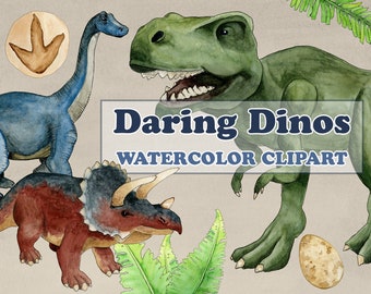 Dinosaur Clip Art - Dino Clipart - Dinosaur Clipart Watercolor - Commercial Use Clip Art - Realistic Dinosaur Clipart