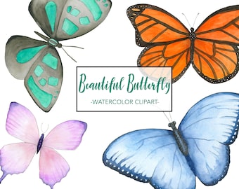 Butterfly Clipart - Butterflies Clipart - Spring Clipart - Butterfly Watercolor Clipart