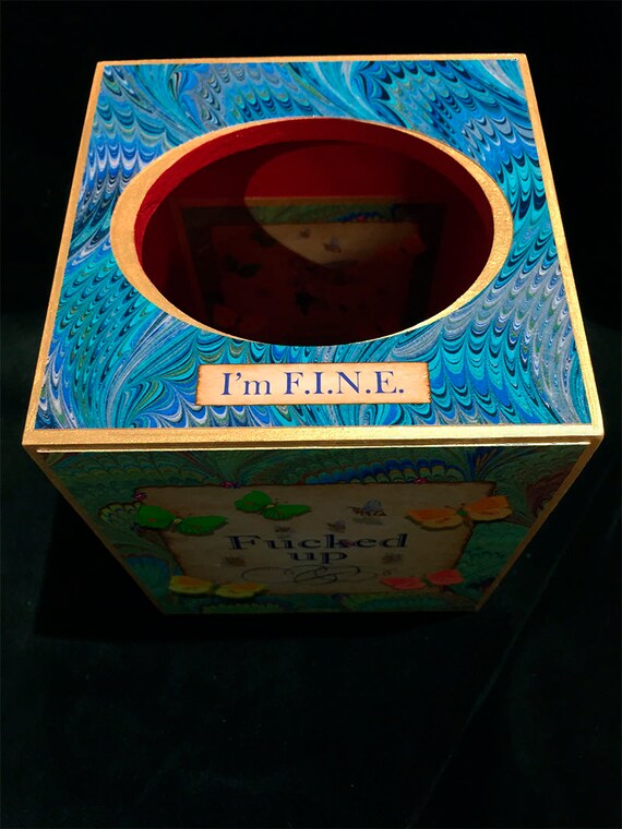 I'M F.I.N.E.tissue box with quotes Etsy