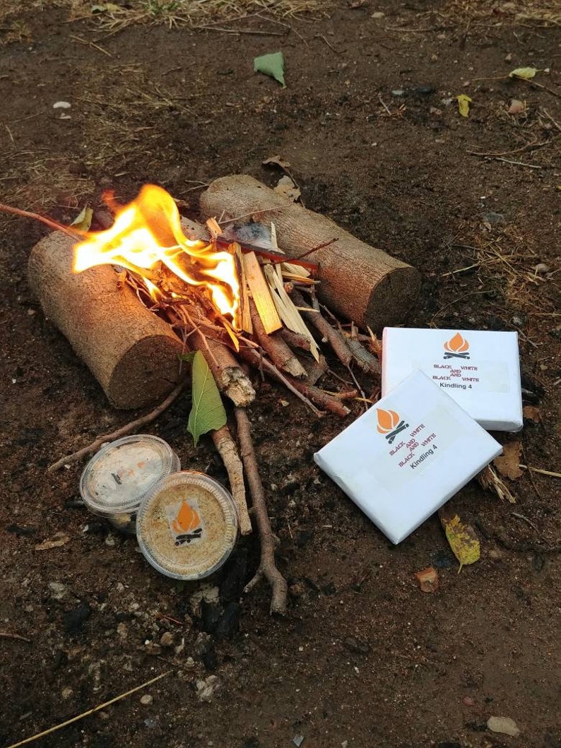 Survival Fire Starter Wood Tinder Blend has Chunks and Light Etsy