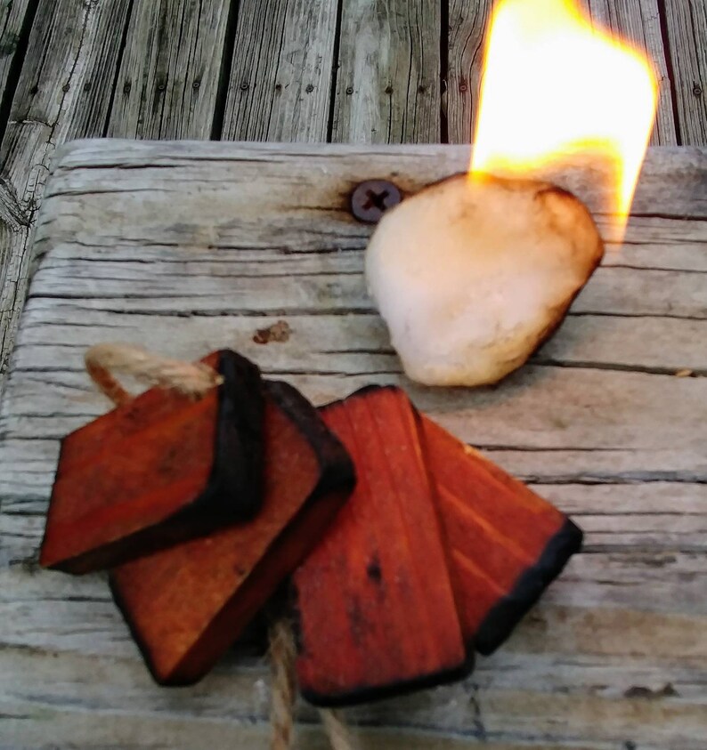 Fire Starters Tin FAT WOOD Survival 20 Cotton hand made Etsy