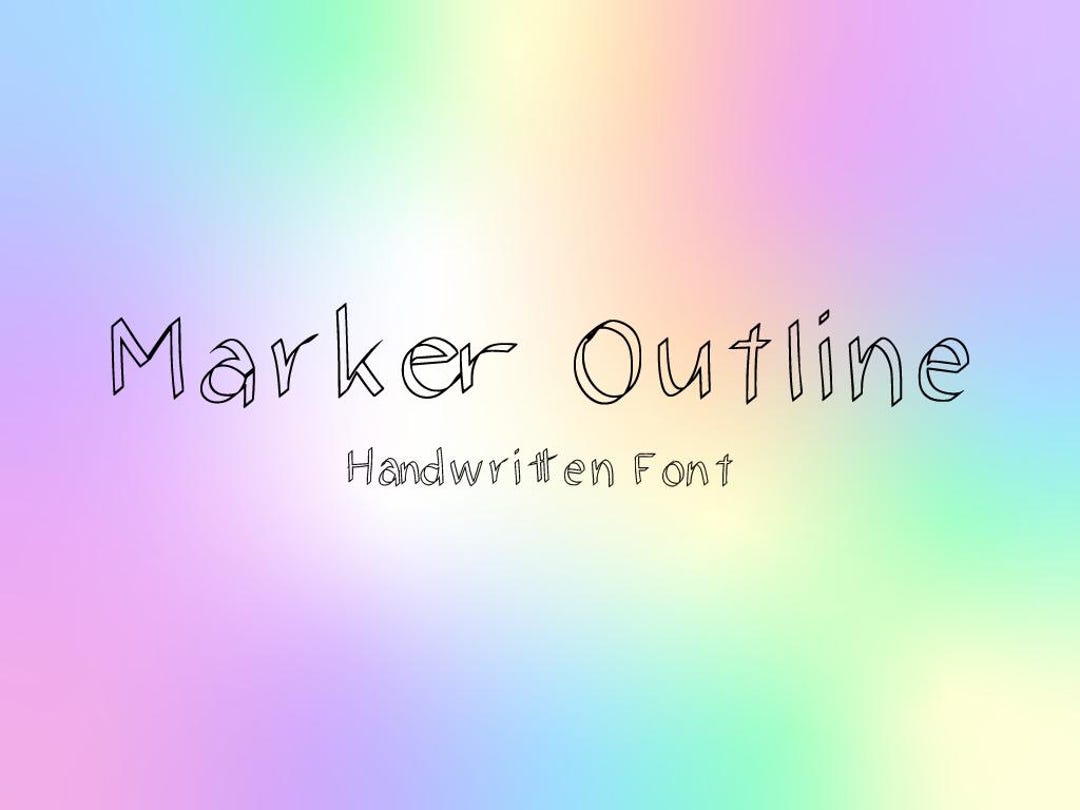 Outline Style Marks Marker - Outline Font - Etsy