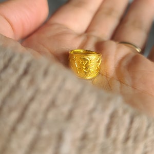 Little angel dohl ring, dol ring, 돌반지, 백일반지, 24k dohl ring, 24k solid gold ring for a baby, 1st birthday ring, baby gift, baby ring