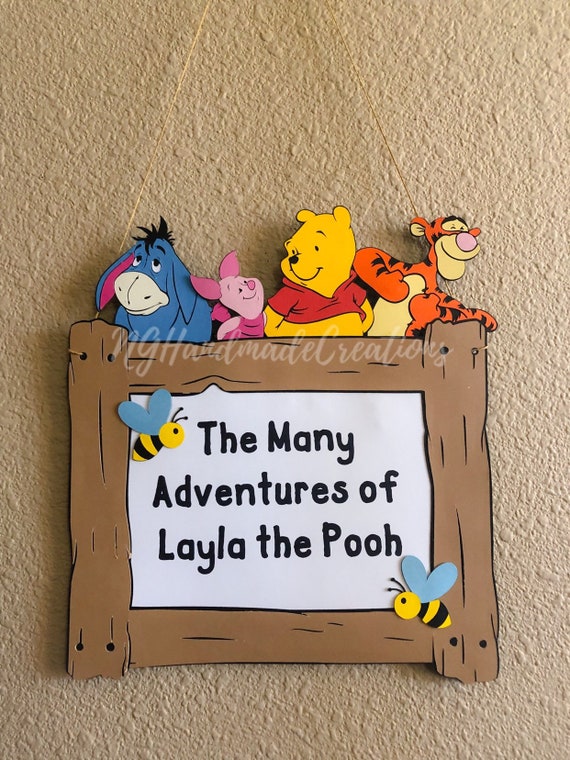 Winnie The Pooh Birthday Door Sign