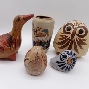Vintage Mexican pottery Birds collection - Tonala & more