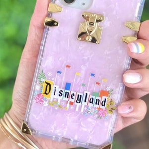 Vintage Disneyland Floral Sign Transparent phone Sticker/ Retro Mickey Disney laptop planner stationery water bottle decal