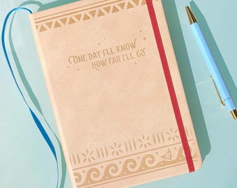 How Far I'll Go Embossed A5 Notebook, Moana Vegan Leather Lined  Journal