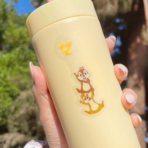Chip and Dale Mickey Balloon Transparent Sticker, Waterprool Vinyl Decal