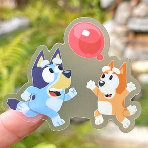 Keepy The Balloon Uppy Transparent Sticker/ Blue Heeler Dogs Disney Laptop Vinyl Stickers kids birthday party souvenir goodie bag bottle