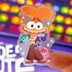 Pegatinas transparentes de Disney para portátil, de peluche y ansiedad, de Inside Out Feelings Core Memories, para planificador, papelería, botella de agua, teléfono móvil