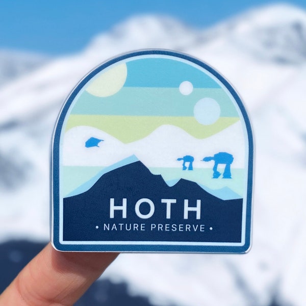 Hoth National Parks Sticker/ Wanderlust Vintage Retro Water bottle Hydro Cellphone Decals