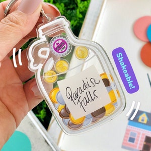 Paradise Falls Shaker Jar See Through Acrylic Keychain/ Pixar Up Disney accessory/ Lanyard backpack Mickey Purse Charm