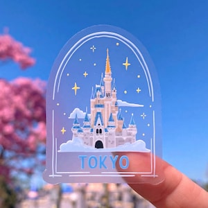 Tokyo Castle In The Sky Transparent Laptop Sticker Disney decal/ Japan Disneyland WDW cell phone journal stationery water bottle sticker