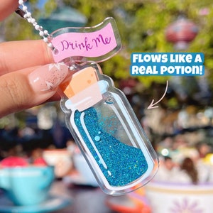 Drink Me Potion Alice Shaker Acrylic Keychain/ Alice Wonderland Hidden Mickey Charm