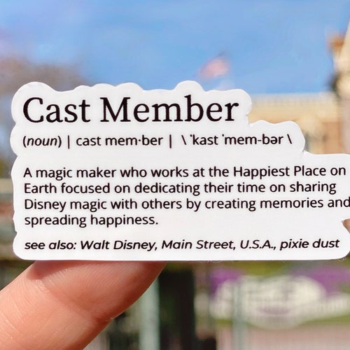 Cast Member Definition Sticker/ Magic Maker Disney Laptop Etsy