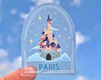 パリの天空の城 透明ビニールステッカー - Etsy 日本