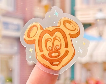 Mickey Waffle Classic Transparent Sticker/ happy pixie dust food Snacks hidden Mickey Phone Case Sticker Journal laptop bottle decal