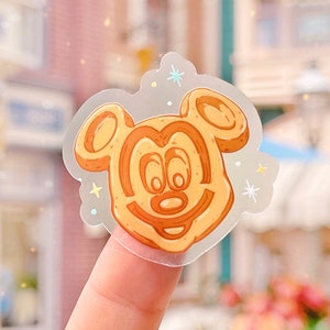 Mickey Waffle Classic Transparent Sticker/ happy pixie dust food Snacks hidden Mickey Phone Case Sticker Journal laptop bottle decal