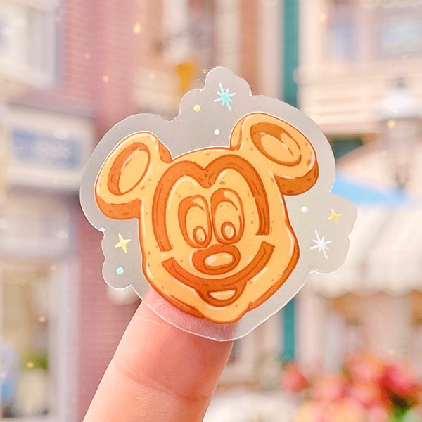 Mickey Waffle Classic Transparent Sticker/ happy pixie dust food Snacks hidden Mickey Phone Case Sticker Journal laptop bottle decal