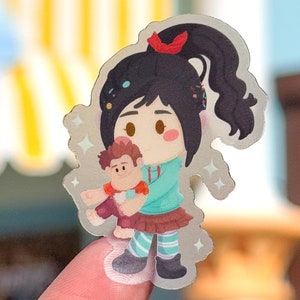 Vanellope & Ralph Plushie Transparent Disney Laptop Stickers/ Wreck It Ralph planner stationery decal water bottle cell phone