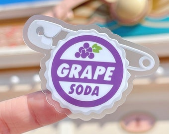 Grape Soda Pin Hidden Mickey Transparent Laptop Sticker/ Pixar Disney decal/ journal planner water bottle sticker