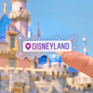Disneyland Destination Drop Pin Transparent Sticker/ Hidden Mickey Disney journal planner cell phone laptop decal water bottle