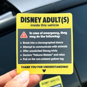 Disney Adults Inside The Vehicle Naklejka na samochód/ Myszka Miki zabawna naklejka na samochód baby shower dziewczyna nowa rodzina prezent do skarpety