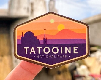 Tatooine National Parks Sticker/ Wanderlust Vintage Retro Water bottle Hydro Cellphone Decals