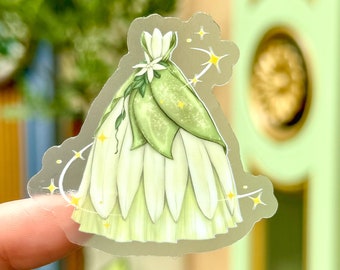 Tiana Princess Dress Transparent Sticker/ Princess and the Frog pixie dust Sticker Journal laptop bottle decal