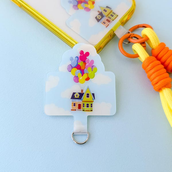 Up House Phone Tether + Tab Set/ Disney Pixar Mickey Balloon Adventure Is Out There phone accessory/ phone strap charm