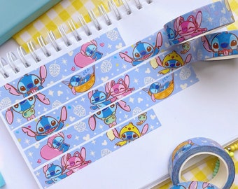 Stitch Cutie Washi Tape/ Lilo Angel Ohana Aloha floral planner bujo scrapbook washi tape sticker