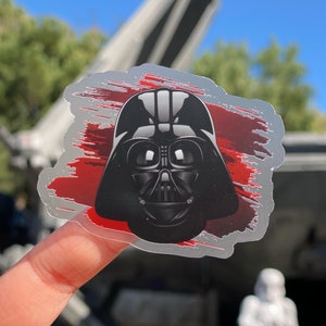 Darth Vader Star Wars Helmet Transparent Laptop Sticker Disney decal/ Dark Side cell phone case water bottle sticker stationery