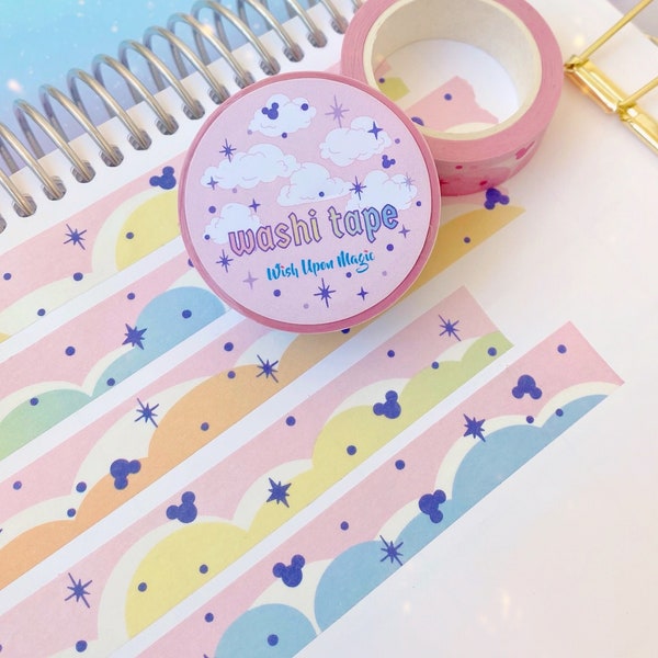 Rainbow Mouse Dreams Washi Tape/ Hidden Mickey Rainbow Pastel Magical Disney planner bujo scrapbook washi tape sticker