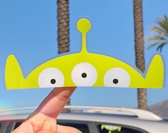 Toy Story Alien Peeker Transparent Car Decal/Pixar Peekaboo Window Bumper Vinyl Disney Luggage Helmet Guitar Laptop Jumbo Sticker