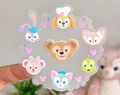 ダッフィー＆フレンズ リース 透明ラップトップステッカー ディズニー