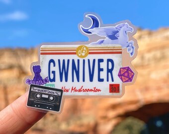 Onward Guinevere License Transparent Sticker/ Ian Barley Lightfoot Pixar Disney Laptop Stickers/ cell phone bottle laptop planner decal