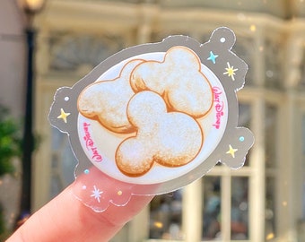 Disney Beignets Transparent Sticker/ pixie dust food Snacks hidden Mickey Phone Case Sticker Journal laptop bottle decal